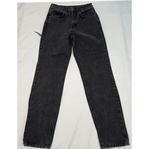 RAGGED JEANS 26x29 High Rise Mom Fit Butt Cut THRASH Black Acid Wash 100% Cotton